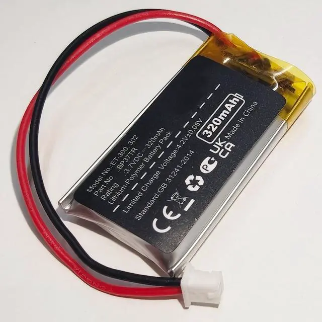 Alt view image 3 of 6 - 320mAh BP37TR Battery Replacement for Educator ET-300/302(Incl. -L)/400/402, EZ-900/902-904, PE-900-903, RX-090 Receiver & ET-300/ME-300/300TS Transmitter, PL-711828 BL-100 BP-504 NiMH