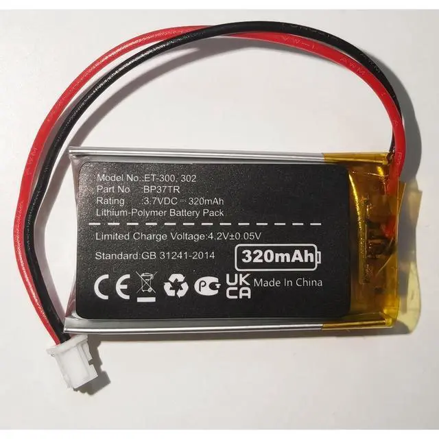Alt view image 4 of 6 - 320mAh BP37TR Battery Replacement for Educator ET-300/302(Incl. -L)/400/402, EZ-900/902-904, PE-900-903, RX-090 Receiver & ET-300/ME-300/300TS Transmitter, PL-711828 BL-100 BP-504 NiMH