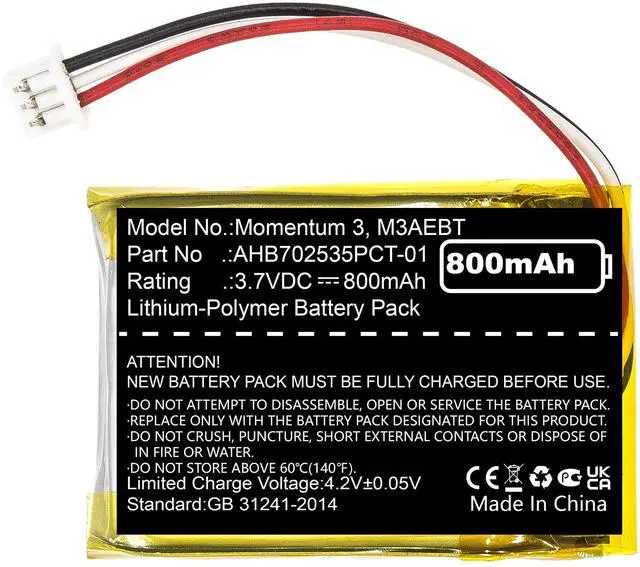 Main image of AHB702535PCT-01 Headset Battery fits Sennheiser Momentum 3.0 M3AEBT M3IETW Momentum True Wireless 1/2 Wireless MTW NiMH