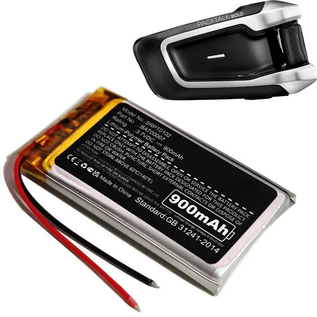 Main image of 900mAh BAT00007 Battery Compatible with Cardo Packtalk Duo, Scala Rider Packtalk, SRPT0102 Battery NiMH