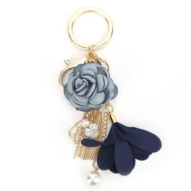 Alt view image 5 of 7 - Phefop Smooth Tassel Keychain, Exquisite Design, Zinc Alloy, Car Keyring for Women Wallet Bag Pendant with Leather Flower Tassel