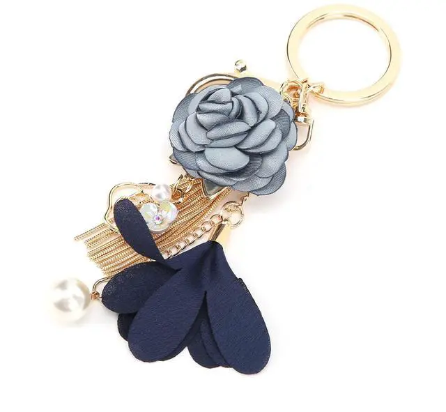 Alt view image 7 of 7 - Phefop Smooth Tassel Keychain, Exquisite Design, Zinc Alloy, Car Keyring for Women Wallet Bag Pendant with Leather Flower Tassel