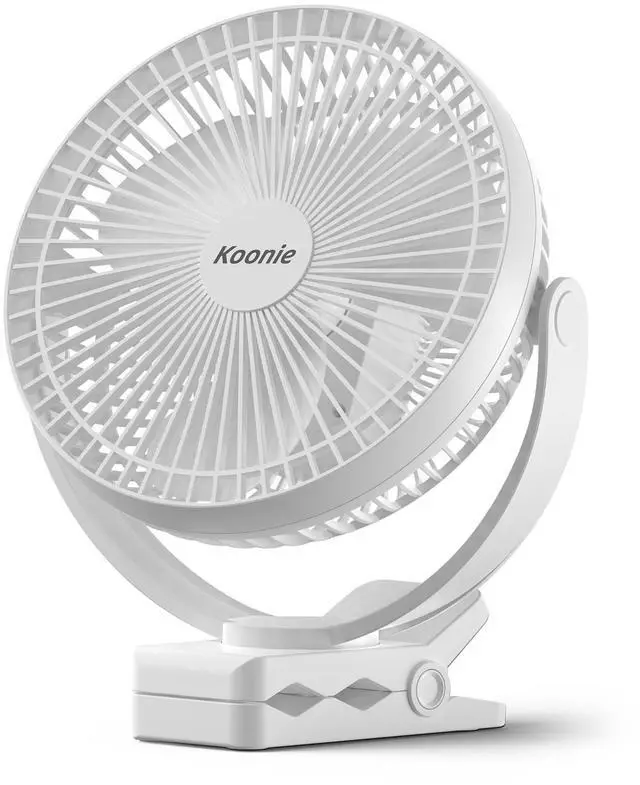 Main image of Portable Clip on Fan, 8-Inch 10000mAh USB Rechargeable Battery Operated, 4 Speeds, Strong Airflow, Sturdy Clamp for Office Desk Golf Car Outdoor Travel Camping Tent Gym Treadmill