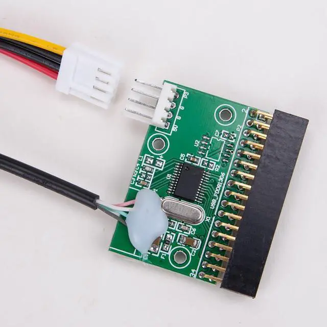 Alt view image 3 of 7 - 1Pcs 1.44MB 3.5" Floppy Drive Connector 34 PIN 34P to USB Cable Adapter PCB Board with Power Cable