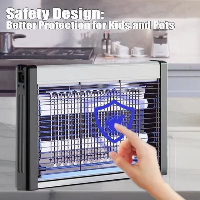 Alt view image 3 of 5 - Bug Zapper Indoor, 20W Commercial Grade Powerful 2800V Electric Bulbs Zapper, Durable Fly Trap Mosquito Gnat, Moth, Wasp Trap, Fly Zapper Killer Bug Light for Office, Restaurant, Warehouse, Store
