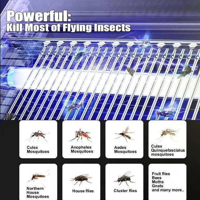 Alt view image 2 of 5 - Bug Zapper Indoor, 20W Commercial Grade Powerful 2800V Electric Bulbs Zapper, Durable Fly Trap Mosquito Gnat, Moth, Wasp Trap, Fly Zapper Killer Bug Light for Office, Restaurant, Warehouse, Store