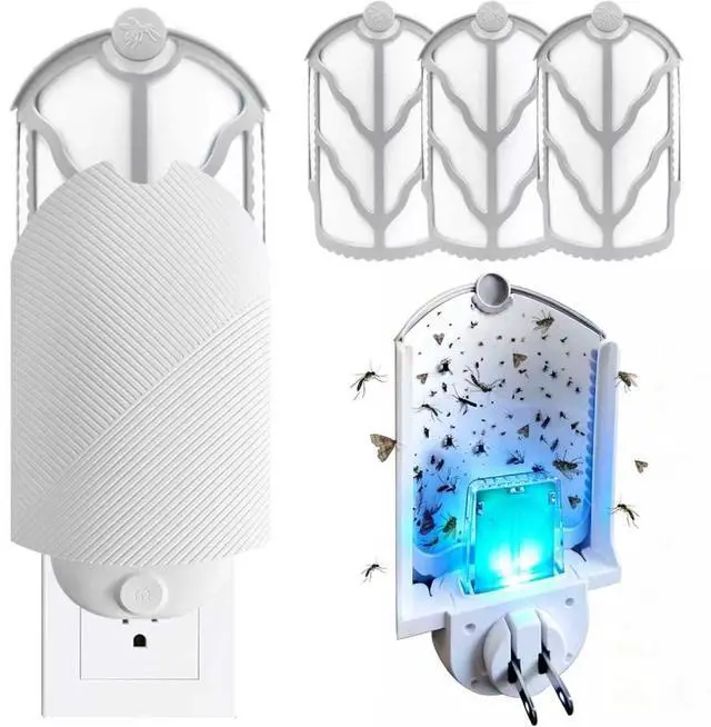 Main image of Flying Insect Trap (1 Starter & 3 Refill Cartridges), Plug-in Fly Trap for Home, Kitchen, Living Room UV Light Indoor Bug Catcher for Gnats, Fruit Flies, Mosquitoes, and Moths