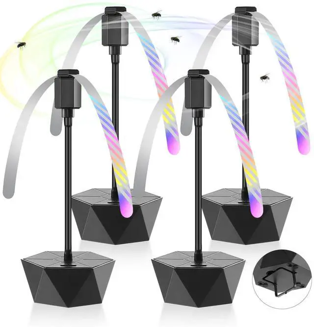 Main image of Fly Fans for Tables, Repellent Fans Keep Flies Away, Fly Spinner Table Top with Holographic Blades, Flies Deterrent for Picnic, Party, BBQ (Black, 4 Pack)