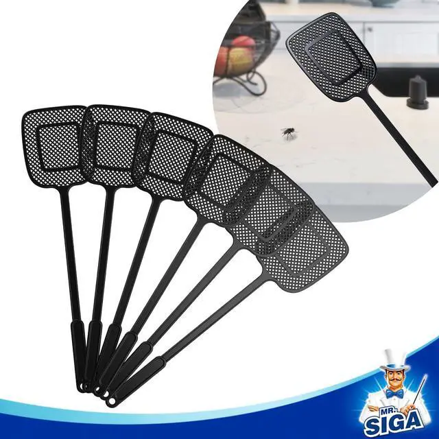 Alt view image 3 of 6 - Heavy Duty Long Handle Fly Swatter, Black, 6 Pack