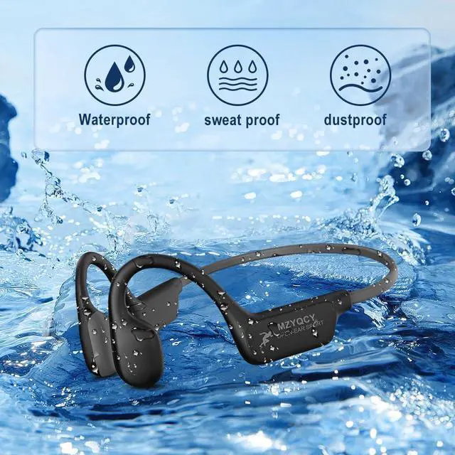 Alt view image 4 of 6 - Bone Conduction Headphones,Open Ear Wireless Bluetooth 5.4 Headphones with MicIPX6 Waterproof Sport Bluetooth Headset15H Playback for RunningCyclingWalking,Outdoor (Black)