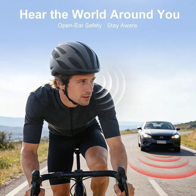 Alt view image 3 of 7 - Bone Conduction Headphones Bluetooth 6.0 - IP67 Waterproof Bone Conduction Headphones with Mic,Wireless Open Ear Earbuds for Running Gym Walking Cycling (Black)