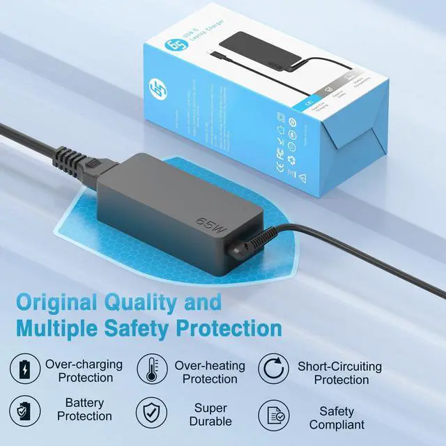 Alt view image 3 of 6 - Laptop Charger for Lenovo ThinkPad Yoga Chromebook IdeaPad X1 Carbon X13 T16 T14 E16 E14 T480 T590 730 C940 13 15 500e 300e, Universal 65W 45W USB C Type C Power Adapter for HP Dell, Original Quality