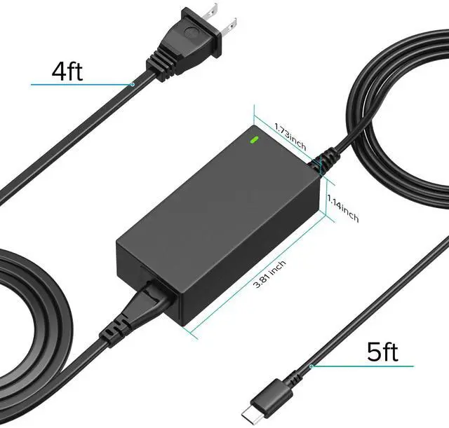 Alt view image 6 of 7 - 65W USB C Laptop Charger for Lenovo Thinkpad Yoga Chromebook T14 T15 E14 E15 X1Carbon X13 ADLX65YDC2A ADLX65YLC2D ADLX65YDC3A ADLX65YDC2D 65 Watt Fast Type C Power Adapter