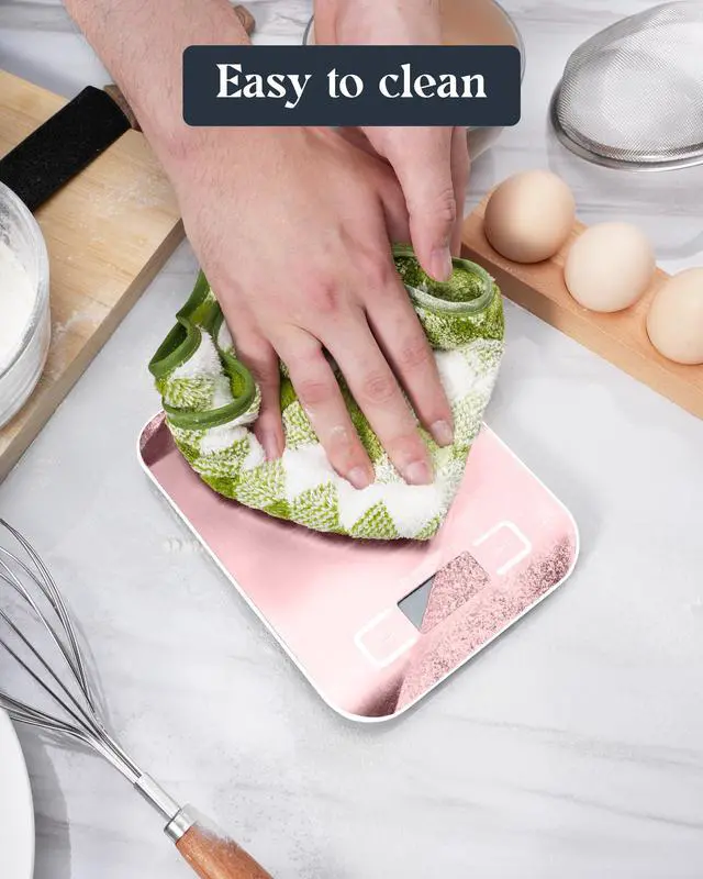 Alt view image 6 of 6 - Food Scale, 11lb Digital Kitchen Scale with 6 Units LCD Display and Tare Function,Compact Design for Baking,Healthy Cooking,Meal Prep, 304 Stainless Steel