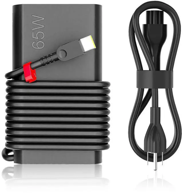 Main image of 65W USB-C Laptop Charger Compatible with Lenovo ThinkPad Type C Notebooks | Power Adapter for Lenovo ThinkPad X1 Carbon, T14, X13, Yoga, ThinkBook 13s Chromebook. Supports USBC PD Fast Charging