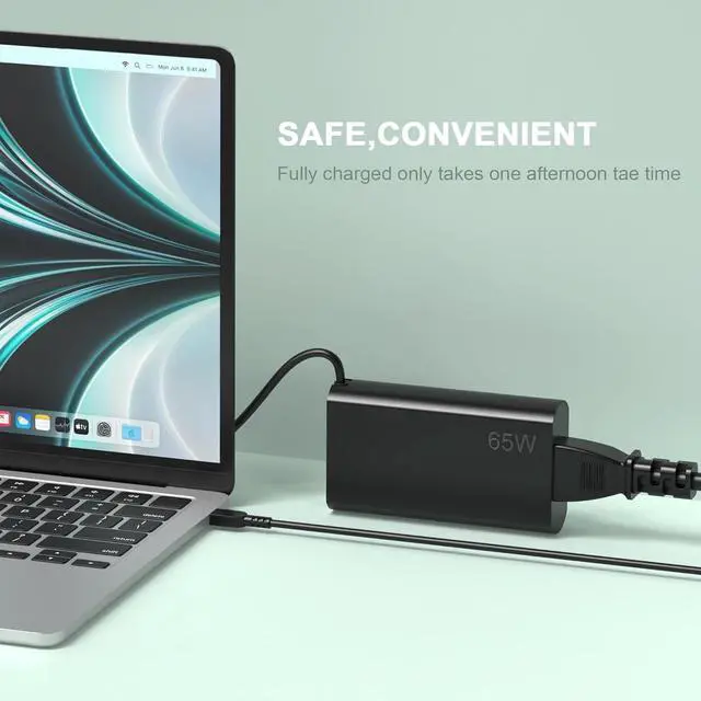 Alt view image 4 of 7 - 65W USB-C Laptop Charger Compatible with Lenovo ThinkPad Type C Notebooks | Power Adapter for Lenovo ThinkPad X1 Carbon, T14, X13, Yoga, ThinkBook 13s Chromebook. Supports USBC PD Fast Charging