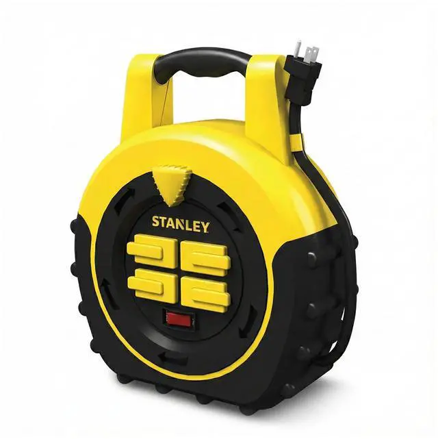 Main image of Retractable Extension Cord Reel 20ft Portable 4 Outlet Cord Reel with On Off Switch 16/3 AWG Power Cable 125V/13A 1625W ETL Listed for Garage and Workshop