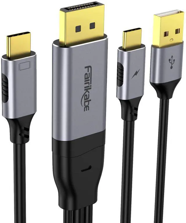 Main image of DisplayPort to USB C Cable 4K 60Hz, 6.6ft Unidirectional DisplayPort Source to USB-C for Studio Display, Touchscreen Portable Monitor, AR Glasses Xreal Air, Rayneo, Rokid, USB-C Monitor