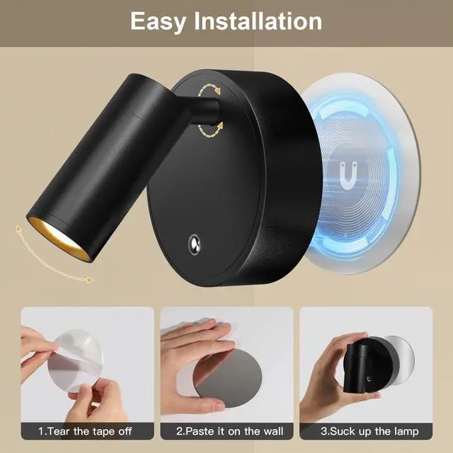 Alt view image 3 of 7 - Spot Lights Indoor, 4000mAh Rechargeable Battery LED Spotlight Indoor with Remote, Wireless Picture Lights with Timer Dimmable, Uplights Indoor for Plants, Wall Art Display (2 Pack)