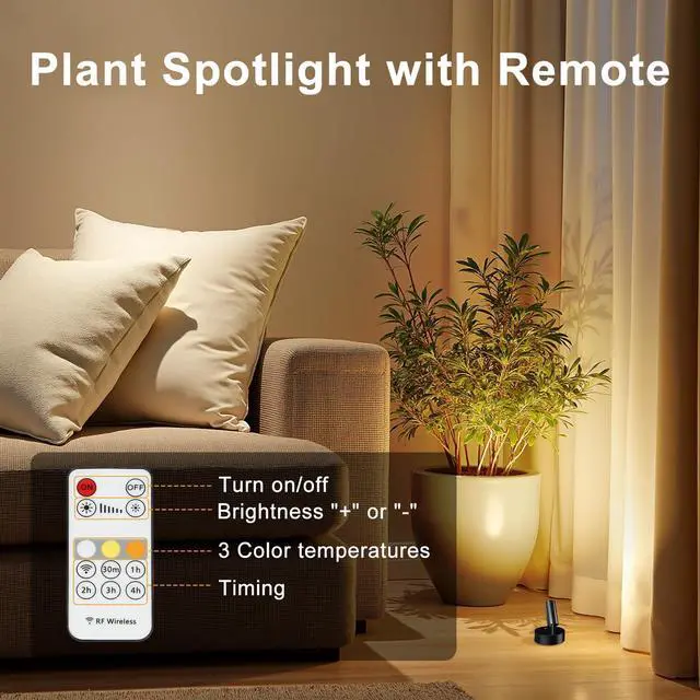Alt view image 4 of 7 - Spot Lights Indoor, 4000mAh Rechargeable Battery LED Spotlight Indoor with Remote, Wireless Picture Lights with Timer Dimmable, Uplights Indoor for Plants, Wall Art Display (2 Pack)