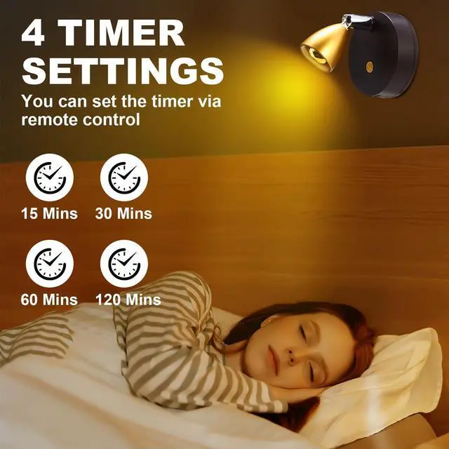 Alt view image 4 of 7 - 6 Pcs Mini Rechargeable Spotlights with 3 Remote Control Indoor Plant Wireless LED Spot Lights Rotatable Dimmable Accent Picture Lights for Wall Artwork Painting Display (Gold)