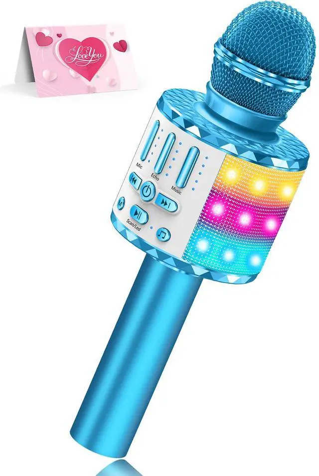 Main image of Karaoke Microphone Toys for Kids, Wireless Bluetooth Mic with Lights & Speaker, Portable Home KTV Player System, Perfect Birthday Party for 3-12 Year Old Boys & Girls