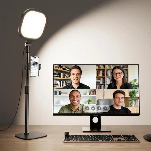 Main image of Zoom Lighting for Computer, Adjustable Desk Lighting for Video Calls, 30 Light Modes Video Conference Light, Desk Ring Light with Stand for Webcam, Meetings, Live Stream, Home Office. CRI 97.8