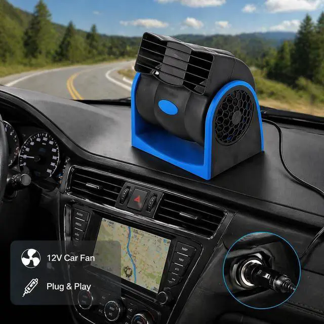 Alt view image 2 of 7 - Car Fans, Electric Air Fan for 12V Vehicle, Sedans, Auto, RV Driver Passenger