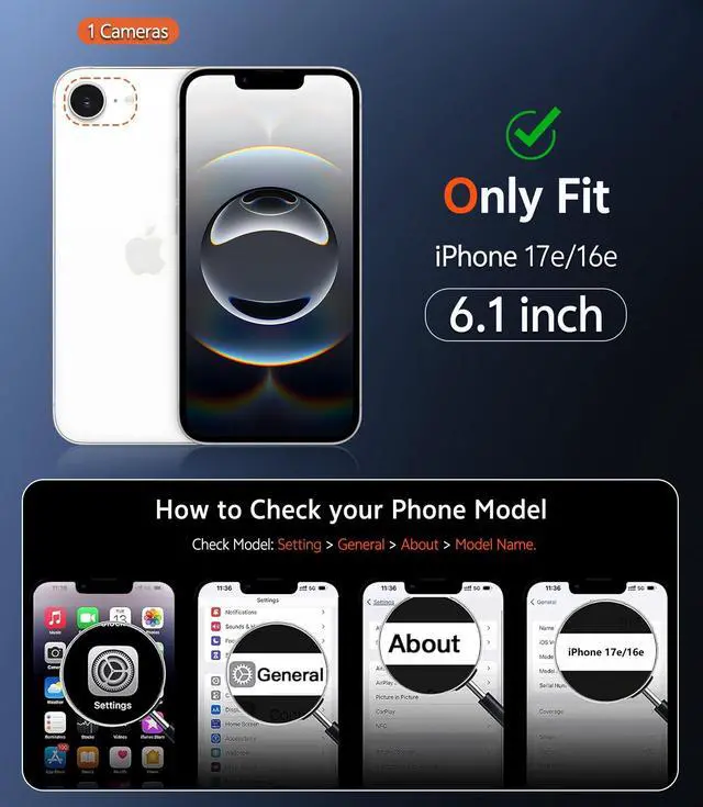 Alt view image 2 of 7 - for iPhone 17e & iPhone 16e Case Clear: Magnetic Phone Cases with Screen Protector Compatible with Magsafe Anti Yellowing Shockproof Protective Transparent Cell Phone Cover (A-Clear)