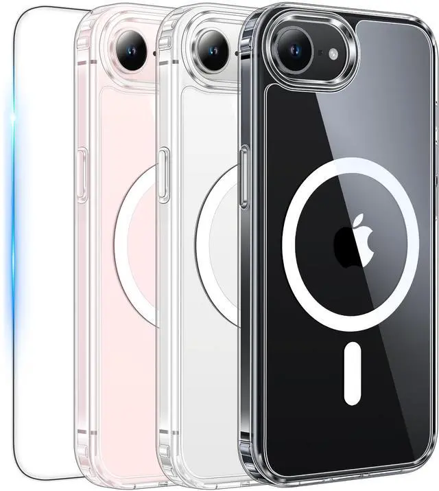 Main image of for iPhone 17e & iPhone 16e Case Clear: Magnetic Phone Cases with Screen Protector Compatible with Magsafe Anti Yellowing Shockproof Protective Transparent Cell Phone Cover (A-Clear)