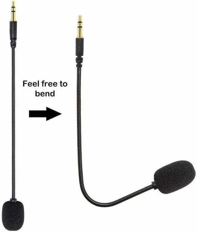 Alt view image 2 of 7 - Black Headset Microphone Adjustable 360 Degrees Bendable Jack Headphone Controller Z5a5 Combined 3.5mm Game Gaming Mic to Mic Headsets Accessories