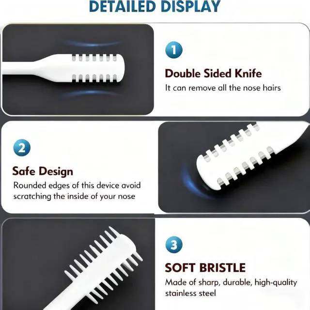 Alt view image 4 of 7 - 5-Pcs Nose Hair Trimmer 2-in-1, 2026 New Double-Sided 360° Rotating Manual Nasal Hair Cutter, Portable Nose Trimmer for Men & Women, Reusable Easy-to-Clean Hair Remover