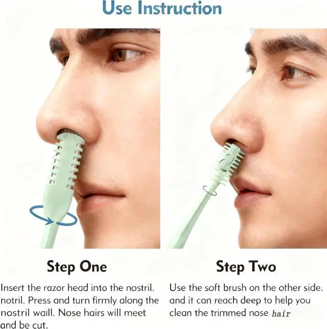 Alt view image 2 of 7 - 5-Pcs Nose Hair Trimmer 2-in-1, 2026 New Double-Sided 360° Rotating Manual Nasal Hair Cutter, Portable Nose Trimmer for Men & Women, Reusable Easy-to-Clean Hair Remover