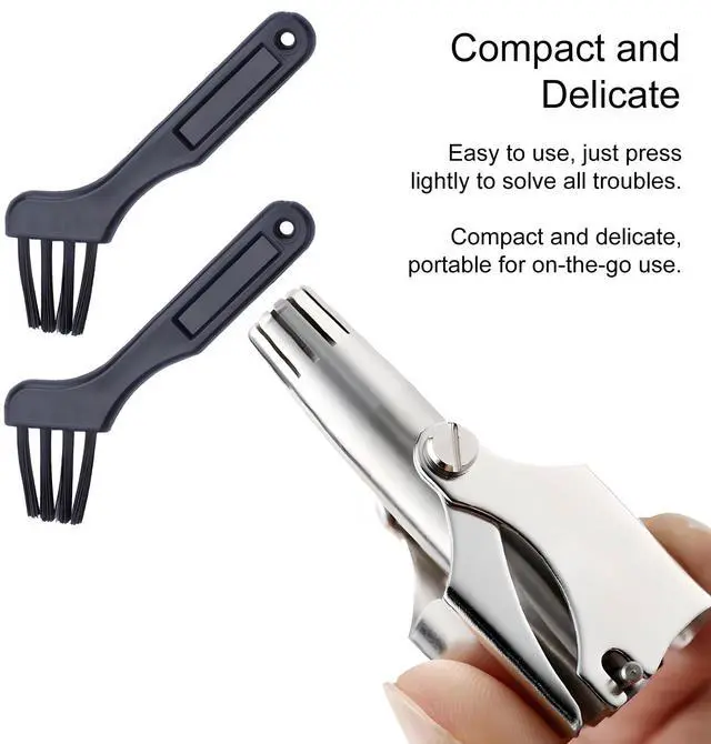 Alt view image 6 of 7 - Manual Nose Hair Trimmer for Men & Women, Stainless Steel, Waterproof, No Battery Needed with Cleaning Brush Trimmer for Ear,Moustache and Whiskers Hair, Metal