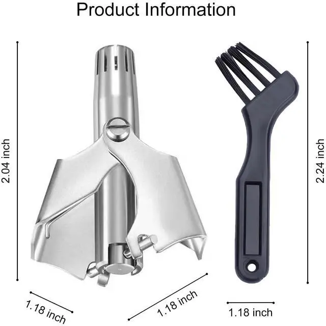 Alt view image 7 of 7 - Manual Nose Hair Trimmer for Men & Women, Stainless Steel, Waterproof, No Battery Needed with Cleaning Brush Trimmer for Ear,Moustache and Whiskers Hair, Metal
