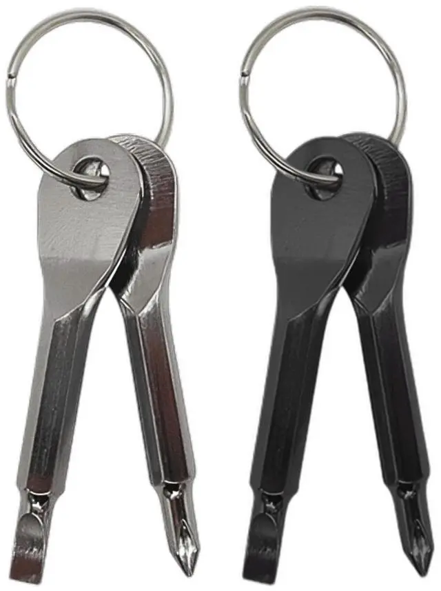 Main image of Pocket Screwdriver Set (Pack of 2) - Best Stocking Stuffers - EDC Keychain - Portable Repair Tool for Small Projects, Furniture - Compact & Ergonomic Flat Head & Phillips Key Screwdriver - 2 Colors