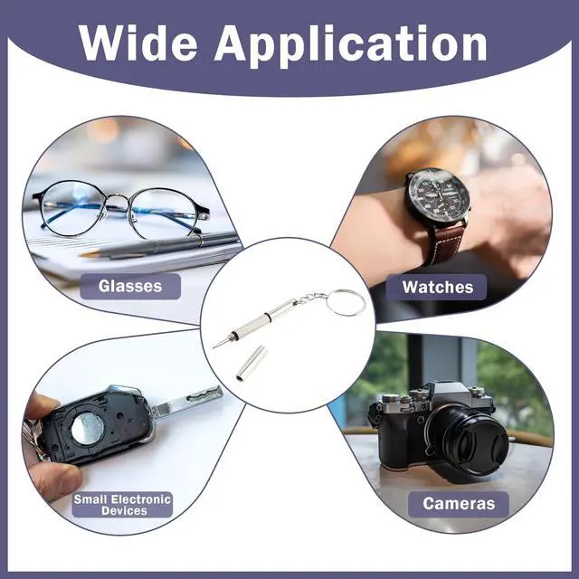 Alt view image 5 of 7 - 3 PCS Mini Portable Screwdrivers for Glasses, 3-in-1 Keyring Eyeglasses Repair Kit Flat Head Phillips Hex Handy Tiny Screw Drivers for Sunglasses, Small Electronics