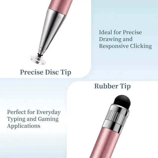 Alt view image 3 of 7 - Stylus Pen for Touchscreen, 3pcs 2-in-1 High Sensitivity and Precision Stylus Pens for iPad iPhone Android Suitable for All Touch Screens (Pink/Blue/Purple)