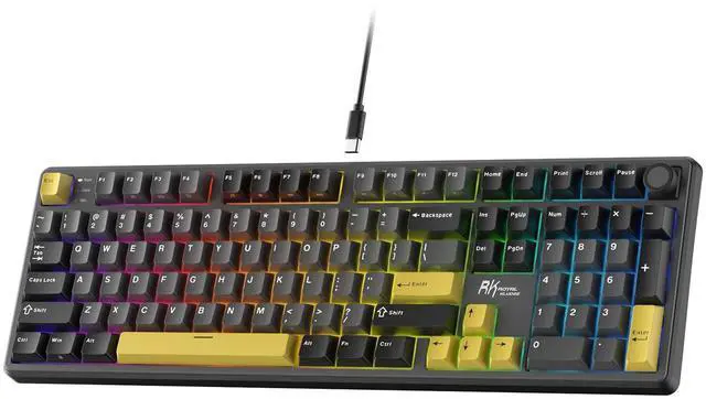 Main image of X104 Full Size Mechanical Keyboard, Wired Creamy Gaming Keyboard with Number Pad and Knob,104 Keys Computer Keyboard Linear Switch,RGB Backlit,Online Software for Wins/Mac