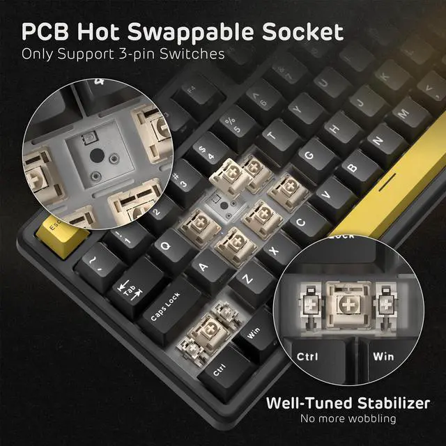 Alt view image 6 of 7 - X104 Full Size Mechanical Keyboard, Wired Creamy Gaming Keyboard with Number Pad and Knob,104 Keys Computer Keyboard Linear Switch,RGB Backlit,Online Software for Wins/Mac