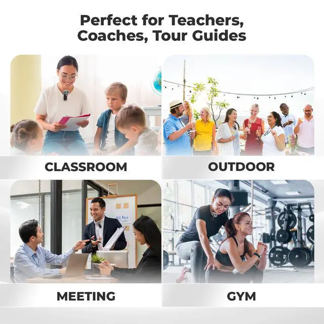 Alt view image 4 of 7 - Wireless Voice Amplifier with Bluetooth Lapel Microphone for Teaching, Classroom Lecturing, ABS 49ft, 12-15H Portable Personal Mini Amp Lavalier Mic Speaker for Teachers - WB006