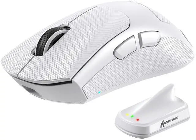 Main image of ATTACKSHARK V8 Wireless Ultralight Gaming Mouse with 8K Polling,42000 DPI,Nordic54L15 MCU Chip,PAW3950 Max Sensor-Wired/BT/2.4Ghz,400Hrs Long Battery,Programmable for PC Mac FPS(White+Tape)