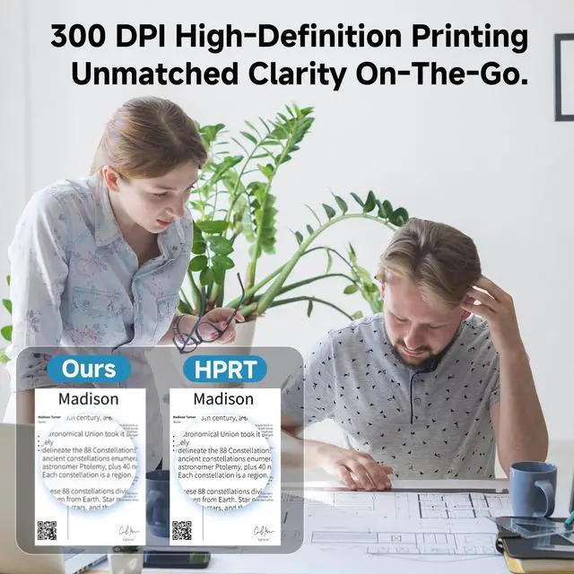 Alt view image 5 of 7 - MT620 Portable Printer Wireless for Travel, Inkless Thermal Printer for iOS/Andorid/Laptop, Supports Thermal Paper & Labels,Supports 8.5"x 11"US Letter & A4, A5 for Office/Home/School/Vehicles