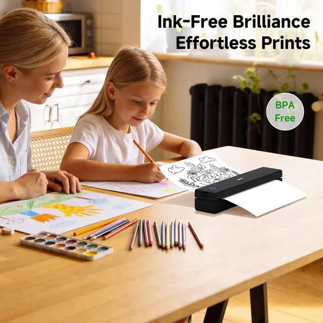Alt view image 7 of 7 - MT620 Portable Printer Wireless for Travel, Inkless Thermal Printer for iOS/Andorid/Laptop, Supports Thermal Paper & Labels,Supports 8.5"x 11"US Letter & A4, A5 for Office/Home/School/Vehicles