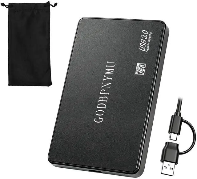 Main image of 500GB External Hard Drive, Portable External Hard Drive USB 3.0/USB-C Portable Hard Drive, Compatible with PC/Mac/laptops, PS4/PS5, Xbox One X/S/360/Series X/S | Includes a Carrying case