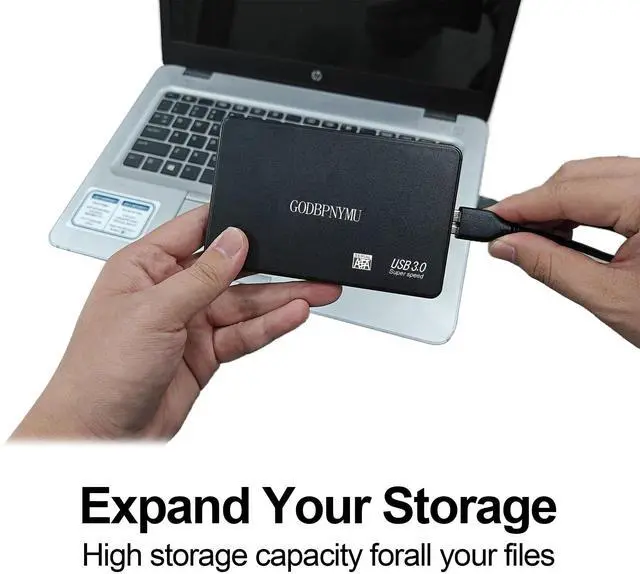 Alt view image 2 of 7 - 500GB External Hard Drive, Portable External Hard Drive USB 3.0/USB-C Portable Hard Drive, Compatible with PC/Mac/laptops, PS4/PS5, Xbox One X/S/360/Series X/S | Includes a Carrying case