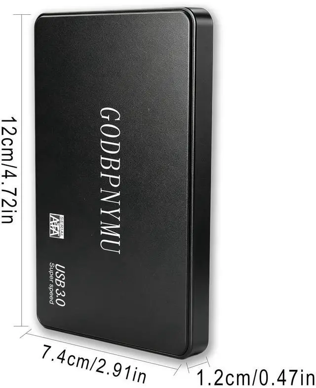Alt view image 6 of 7 - 500GB External Hard Drive, Portable External Hard Drive USB 3.0/USB-C Portable Hard Drive, Compatible with PC/Mac/laptops, PS4/PS5, Xbox One X/S/360/Series X/S | Includes a Carrying case