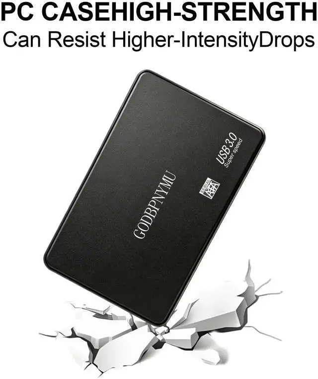 Alt view image 7 of 7 - 500GB External Hard Drive, Portable External Hard Drive USB 3.0/USB-C Portable Hard Drive, Compatible with PC/Mac/laptops, PS4/PS5, Xbox One X/S/360/Series X/S | Includes a Carrying case