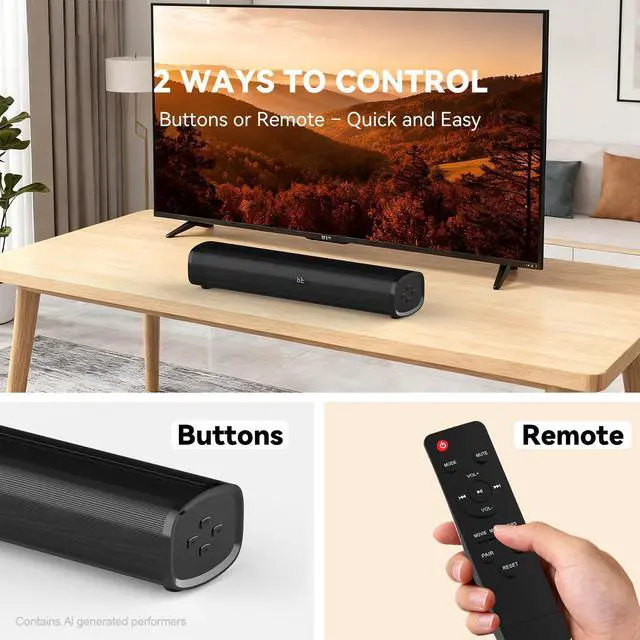 Alt view image 6 of 7 - HDMI Sound Bar Smart TV, Home Theater Surround Sound Bars, TV Speakers Sounds Bar Bluetooth HDMI AUX OPT COAX USB Home Audio Surrounds Sounds System For PC Projector Game Movie/Music/News, Black