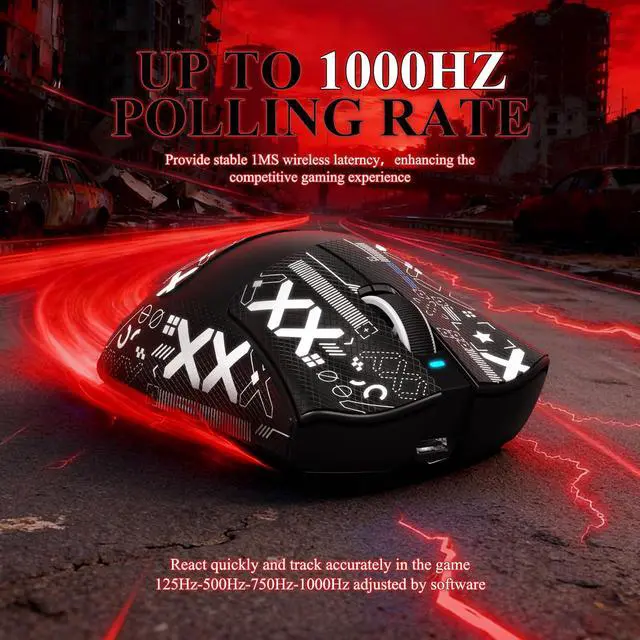 Alt view image 7 of 7 - Attack Shark V3 PRO 62g Superlight Wireless Gaming Mouse,RGB Charging Dock,BK52820 Tri-Mode BT/2.4G Wireless/Wired Mouse with Grip Tape,25000DPI,5 Programmable Buttons for Pc/Mac,Black PRO
